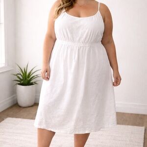 GAP Women’s White Sleeveless Midi Summer Dress Size L NWT